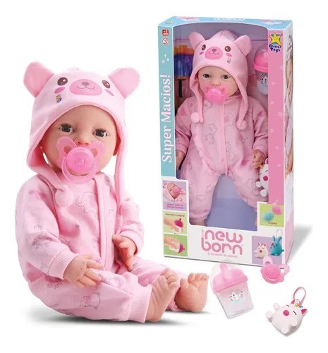 BONECA NEW BORN BRINCANDO DE PIJAMA